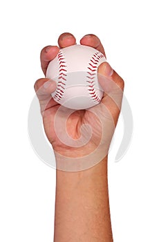 Baseball in Hand isolated on white