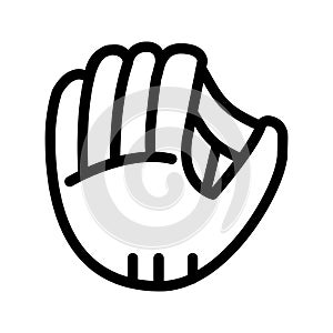 Baseball hand line vector icon