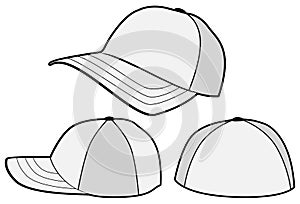 Baseball hat or cap vector template