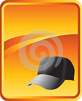 Baseball hat on gold background