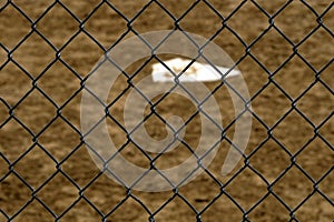 Baseball Home Plate and Backstop Fence