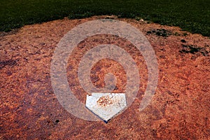 Baseball Home Plate in a Ball Field