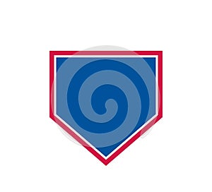 Baseball Home Plate Vector Icon. Crossed Bats. Vector Template Design. Silhouette. Playing. Home base. Sport