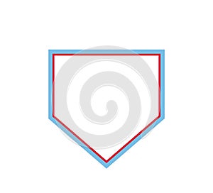Baseball Home Plate Vector Icon. Crossed Bats. Vector Template Design. Silhouette. Playing. Home base. Sport