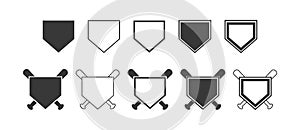 Baseball Home Plate Vector Icon. Vector Template Design. Silhouette. Playing. Home base. Sport.