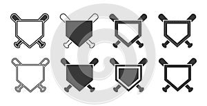 Baseball Home Plate Vector Icon. Vector Template Design. Silhouette. Playing. Home base. Sport.