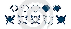 Baseball Home Plate Vector Icon. Vector Template Design. Silhouette. Playing. Home base. Sport