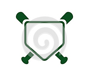 Baseball Home Plate Vector Icon. Vector Template Design. Silhouette. Playing. Home base. Sport