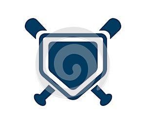 Baseball Home Plate Vector Icon. Vector Template Design. Silhouette. Playing. Home base. Sport