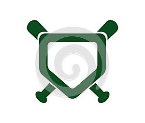 Baseball Home Plate Vector Icon. Vector Template Design. Silhouette. Playing. Home base. Sport