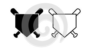 Baseball Home Plate Vector Icon. Vector Template Design. Silhouette. Playing. Home base. Sport