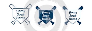 Baseball Home Plate Vector Icon. Vector Template Design. Silhouette. Playing. Home base. Sport. Home Sweet Home Sign
