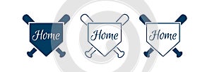 Baseball Home Plate Vector Icon. Vector Template Design. Silhouette. Playing. Home base. Sport. Home Sweet Home Sign