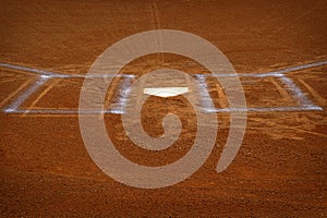 Baseball Homeplate Batter Box Chalk Line Brown Clay Dirt