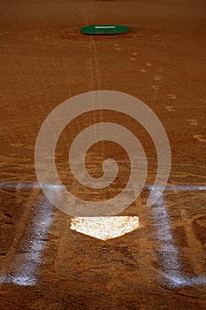 Baseball Homeplate Batter Box Chalk Line Brown Clay Dirt