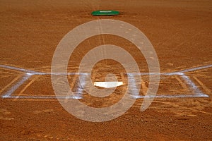 Baseball Homeplate Batter Box Chalk Line Brown Clay Dirt