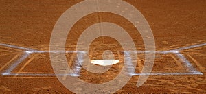 Baseball Homeplate Batter Box Chalk Line Brown Clay Dirt