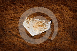 Baseball Homeplate in Brown Dirt for Sports American Past Time