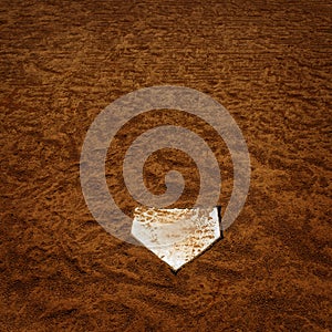 Baseball Homeplate in Brown Dirt for Sports American Past Time