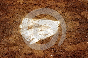 Baseball Homeplate in Brown Dirt for Sports American Past Time