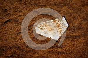 Baseball Homeplate in Brown Dirt for Sports American Past Time