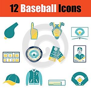 Baseball icon set