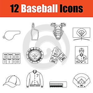 Baseball icon set