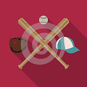 Baseball icon, vector illustration.