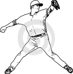Baseball Infielder Vector Illustration