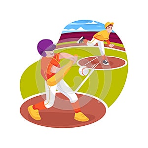 Baseball isolated cartoon vector illustration.