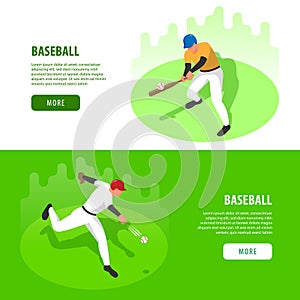 Baseball Isometric Banners