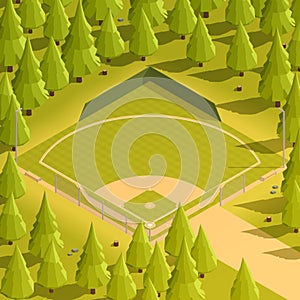 Baseball Isometric Composition