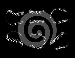 Baseball lace ball illustration isolated symbol set. Vector baseball background sport design