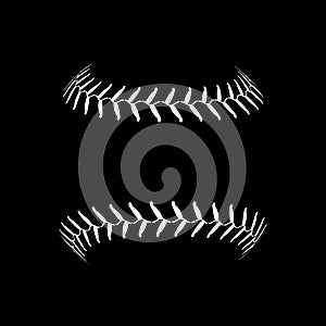 Baseball lace ball illustration isolated symbol. Vector baseball background sport design