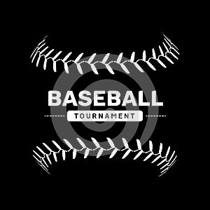 Baseball lace ball illustration isolated symbol. Vector baseball background sport design