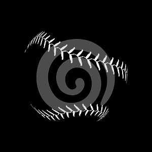 Baseball lace ball illustration isolated symbol. Vector baseball background sport design photo