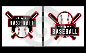 baseball logo template with emblem style photo