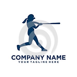 Baseball logo vector design silhouette