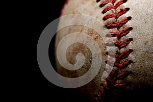 Baseball macro over black