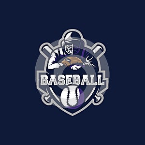 Baseball mascot logo design vector with modern illustration concept style. Baseball illustration.