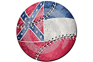 Baseball Mississippi state flag. Mississippi flag background Baseball