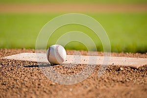 Baseball on Mound photo