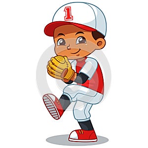 Baseball Pitcher Boy Ready To Throw