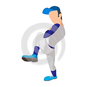 Baseball pitcher cartoon icon