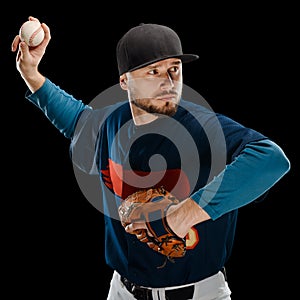Baseball pitcher making a throw