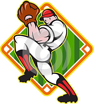 Baseball Pitcher Player Pitching Diamond