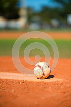 Baseball on Pitcher\'s Mound