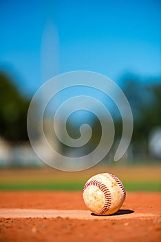 Baseball on Pitcher\'s Mound