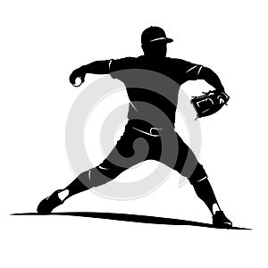 Baseball pitcher silhouette