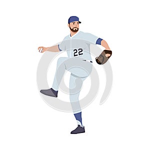 Baseball Pitcher Throwing Ball